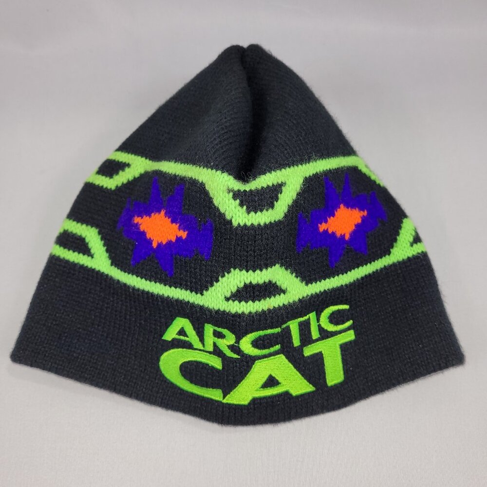 Arctic Cat Vintage 1990s Snowmobile Skidoo Toque Winter Knit Hat